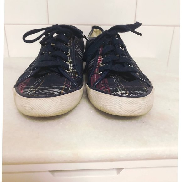 COACH Dee Blue Plaid Sneakers - Picture 8 of 10